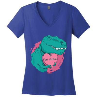 Tfunny Giftrex Hugging A Be Mine Heart Cute Valentine's Day Gift Cute Gift Women's V-Neck T-Shirt