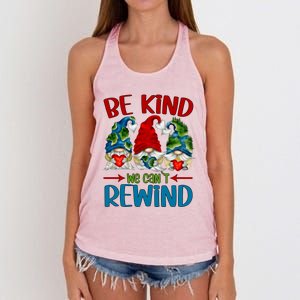 Three Gnomes Holding Hearts For Earth Day Is Every Day Cool Gift Women's Knotted Racerback Tank