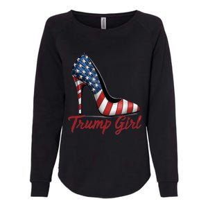 Trump Girl High Heel Stilettos American Flag Trump 2024 Womens California Wash Sweatshirt