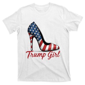 Trump Girl High Heel Stilettos American Flag Trump 2024 T-Shirt