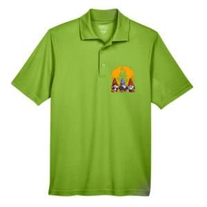 Three Gnomes Happy Halloween Fall Party Spooky Gnomes Great Gift Men's Origin Performance Pique Polo