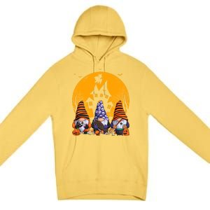 Three Gnomes Happy Halloween Fall Party Spooky Gnomes Great Gift Premium Pullover Hoodie