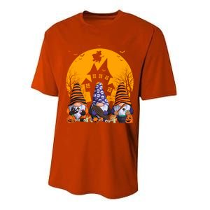 Three Gnomes Happy Halloween Fall Party Spooky Gnomes Great Gift Performance Sprint T-Shirt