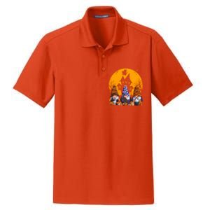 Three Gnomes Happy Halloween Fall Party Spooky Gnomes Great Gift Dry Zone Grid Polo