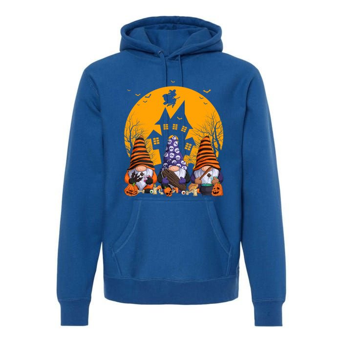 Three Gnomes Happy Halloween Fall Party Spooky Gnomes Great Gift Premium Hoodie