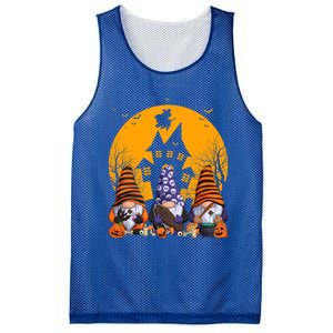 Three Gnomes Happy Halloween Fall Party Spooky Gnomes Great Gift Mesh Reversible Basketball Jersey Tank