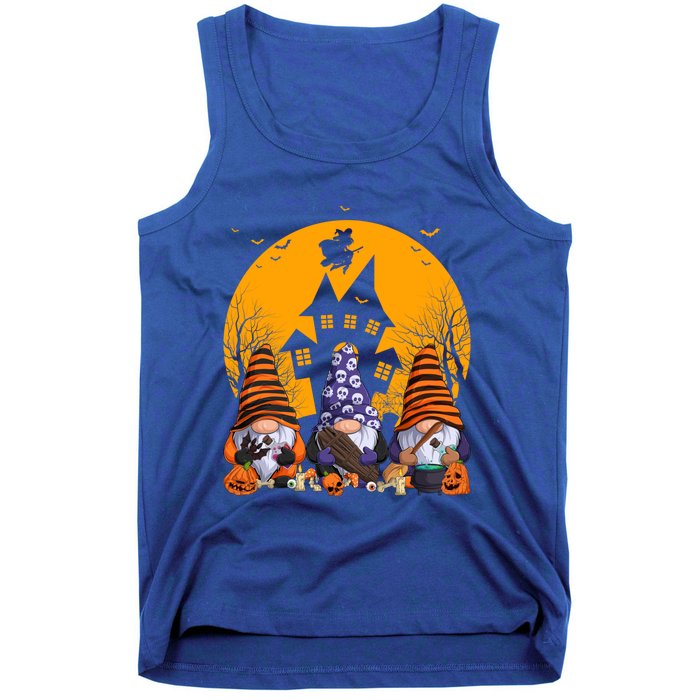 Three Gnomes Happy Halloween Fall Party Spooky Gnomes Great Gift Tank Top