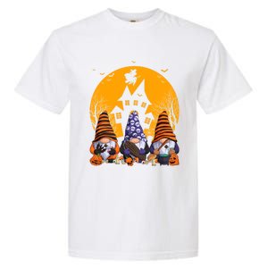 Three Gnomes Happy Halloween Fall Party Spooky Gnomes Great Gift Garment-Dyed Heavyweight T-Shirt