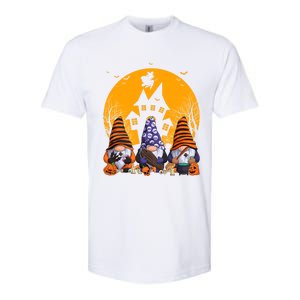 Three Gnomes Happy Halloween Fall Party Spooky Gnomes Great Gift Softstyle CVC T-Shirt