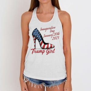 Trump Girl High Heels Stilettos Trump Inauguration Day 2025 Patriotic Fashion Women's Knotted Racerback Tank