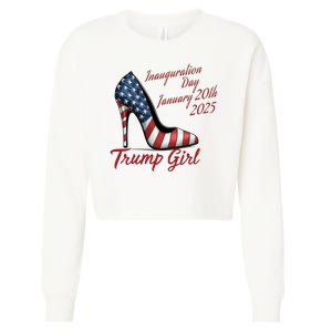 Trump Girl High Heels Stilettos Trump Inauguration Day 2025 Patriotic Fashion Cropped Pullover Crew