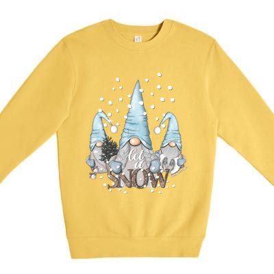 Three Gnomes Holiday Elves Christmas Gift Premium Crewneck Sweatshirt