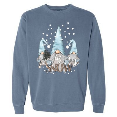 Three Gnomes Holiday Elves Christmas Gift Garment-Dyed Sweatshirt