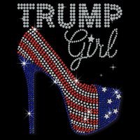 Trump Girl High Heel Faux Rhinestone Us Flag Vote Trump 2024 Cooling Performance Crew T-Shirt