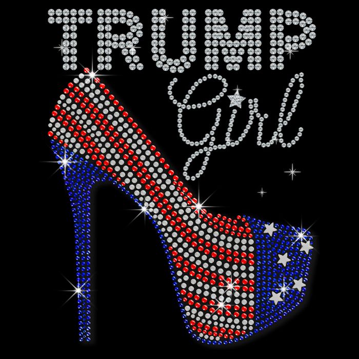 Trump Girl High Heel Faux Rhinestone Us Flag Vote Trump 2024 Cooling Performance Crew T-Shirt