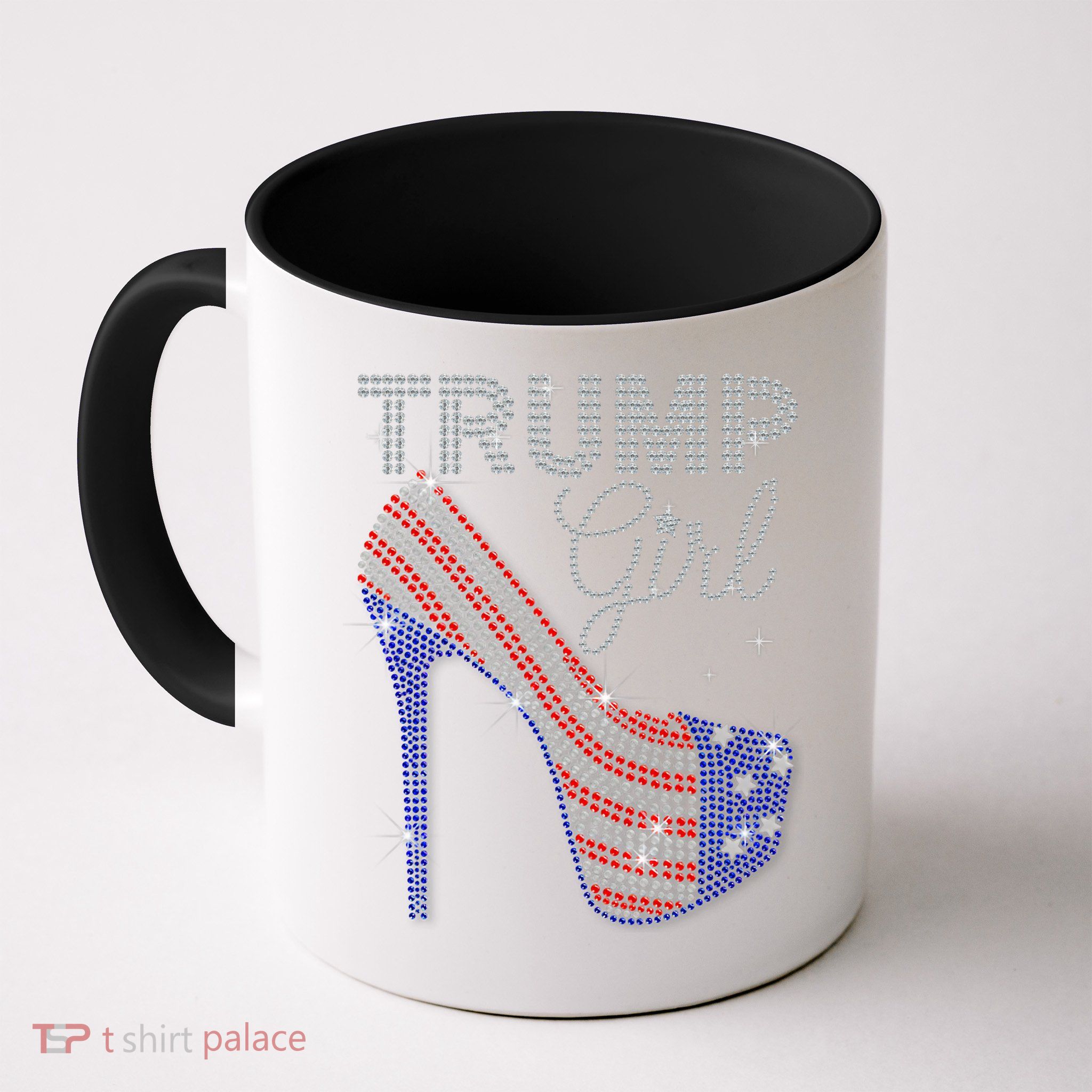 Trump Girl High Heel Faux Rhinestone Us Flag Vote Trump 2024 Mug