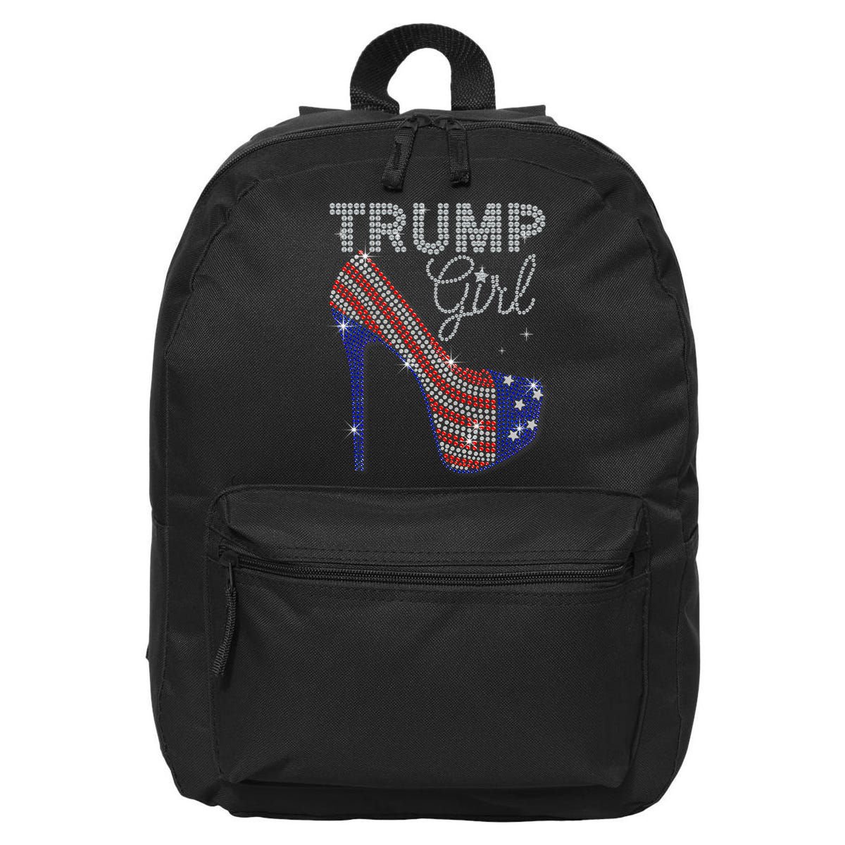 Trump Girl High Heel Faux Rhinestone Us Flag Vote Trump 2024 16 in Basic Backpack