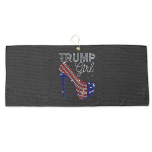 Trump Girl High Heel Faux Rhinestone Us Flag Vote Trump 2024 Large Microfiber Waffle Golf Towel