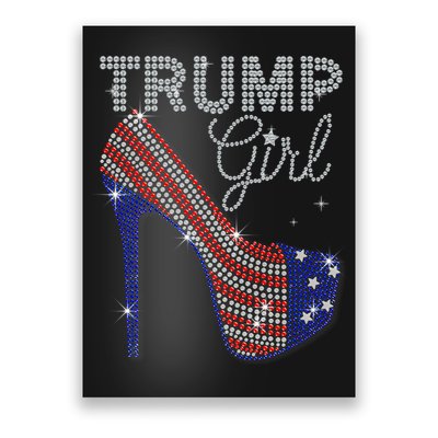 Trump Girl High Heel Faux Rhinestone Us Flag Vote Trump 2024 Poster