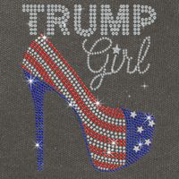 Trump Girl High Heel Faux Rhinestone Us Flag Vote Trump 2024 Cotton Canvas Backpack