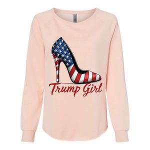 Trump Girl High Heel Stilettos American Flag Trump 2024 Womens California Wash Sweatshirt