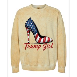 Trump Girl High Heel Stilettos American Flag Trump 2024 Colorblast Crewneck Sweatshirt