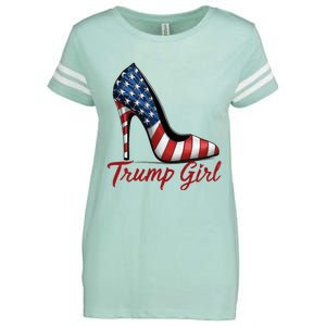 Trump Girl High Heel Stilettos American Flag Trump 2024 Enza Ladies Jersey Football T-Shirt