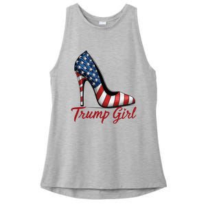 Trump Girl High Heel Stilettos American Flag Trump 2024 Ladies PosiCharge Tri-Blend Wicking Tank