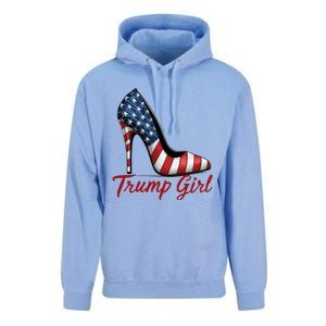 Trump Girl High Heel Stilettos American Flag Trump 2024 Unisex Surf Hoodie