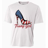 Trump Girl High Heel Stilettos American Flag Trump 2024 Cooling Performance Crew T-Shirt