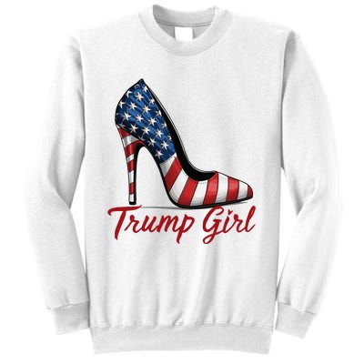 Trump Girl High Heel Stilettos American Flag Trump 2024 Sweatshirt