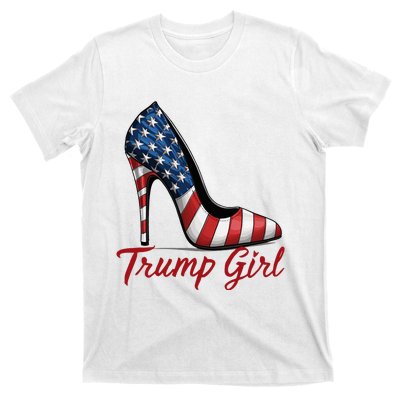 Trump Girl High Heel Stilettos American Flag Trump 2024 T-Shirt