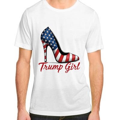 Trump Girl High Heel Stilettos American Flag Trump 2024 Adult ChromaSoft Performance T-Shirt