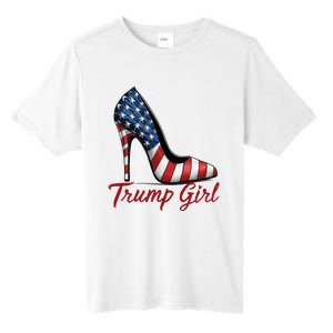 Trump Girl High Heel Stilettos American Flag Trump 2024 Tall Fusion ChromaSoft Performance T-Shirt