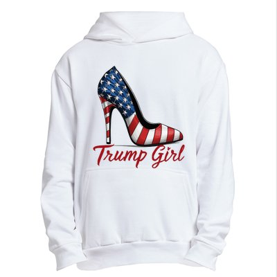 Trump Girl High Heel Stilettos American Flag Trump 2024 Urban Pullover Hoodie