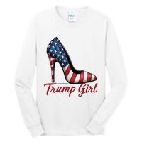 Trump Girl High Heel Stilettos American Flag Trump 2024 Tall Long Sleeve T-Shirt