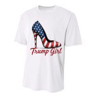 Trump Girl High Heel Stilettos American Flag Trump 2024 Performance Sprint T-Shirt