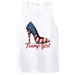 Trump Girl High Heel Stilettos American Flag Trump 2024 PosiCharge Competitor Tank