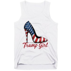 Trump Girl High Heel Stilettos American Flag Trump 2024 Tank Top