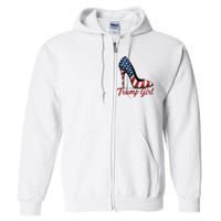 Trump Girl High Heel Stilettos American Flag Trump 2024 Full Zip Hoodie