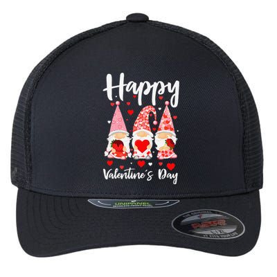 Three Gnomes Hearts Happy Valentines Day Flexfit Unipanel Trucker Cap