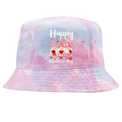 Three Gnomes Hearts Happy Valentines Day Tie-Dyed Bucket Hat