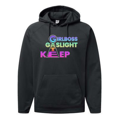 That Go Hard Girlboss Gaslight Gatekeep Trending Performance Fleece Hoodie