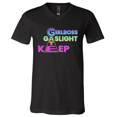 That Go Hard Girlboss Gaslight Gatekeep Trending V-Neck T-Shirt