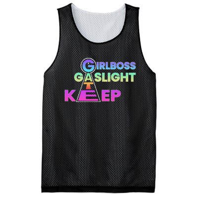 That Go Hard Girlboss Gaslight Gatekeep Trending Mesh Reversible Basketball Jersey Tank