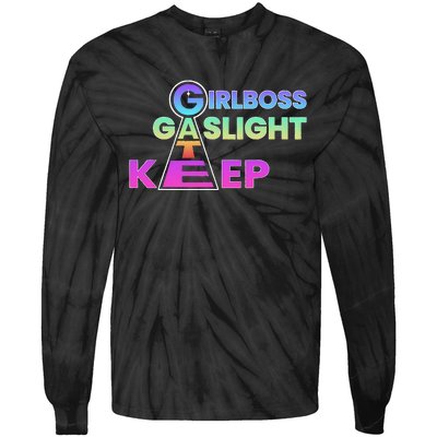 That Go Hard Girlboss Gaslight Gatekeep Trending Tie-Dye Long Sleeve Shirt