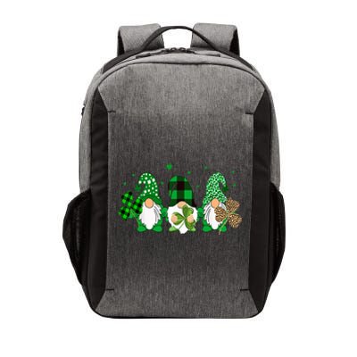 Three Gnomes Holding Shamrock Leopard Plaid St Patrick's Day Vector Backpack