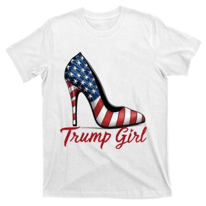 Trump Girl High Heel Stilettos American Flag Trump 2024 T-Shirt