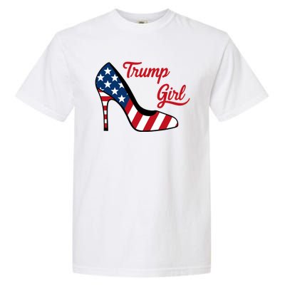 Trump Girl High Heels Stilettos American Flag Trump 2024 Trump Merch Republican Garment-Dyed Heavyweight T-Shirt