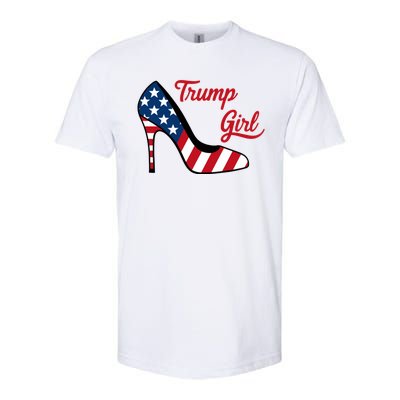 Trump Girl High Heels Stilettos American Flag Trump 2024 Trump Merch Republican Softstyle® CVC T-Shirt